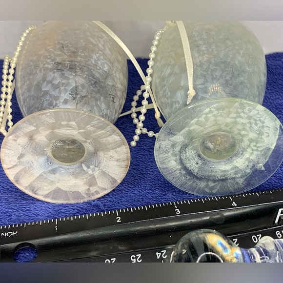 Pair 2 Glass Perfume Bottle  Decanter w/ Glass Stoppers - 5 1/2” Tall - Picture 8 of 12